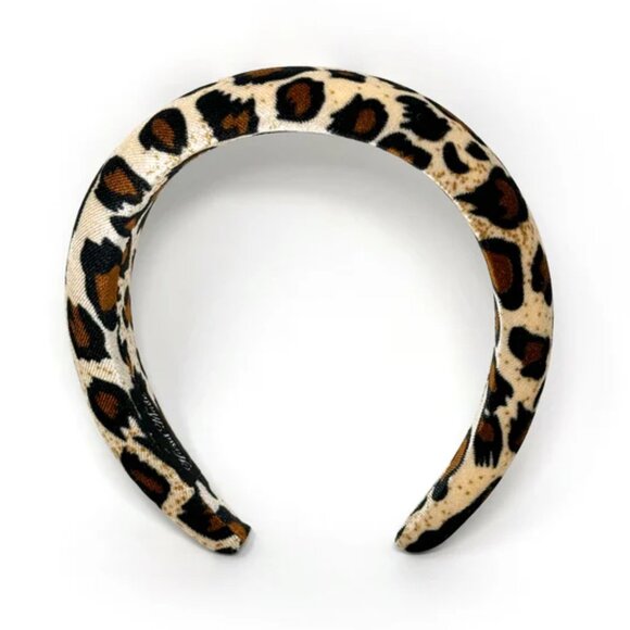 NWOT Magda Padded Large Leopard Print Headband - Picture 1 of 7